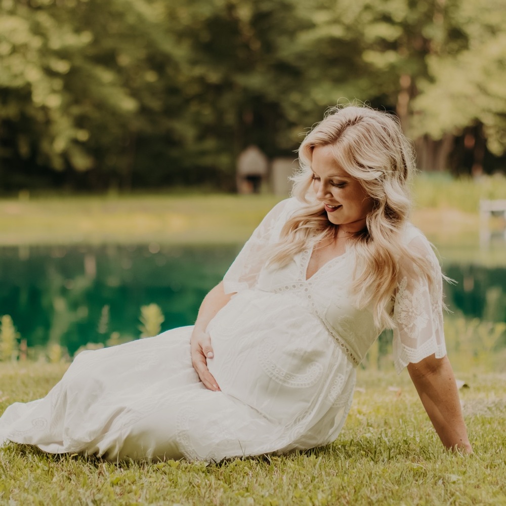 COPY - Pinkblush small white maternity dress